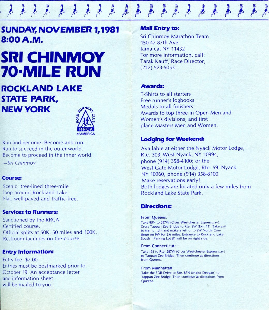 Sri Chinmoy 70-Mile Run, November 1